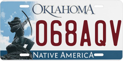 OK license plate 068AQV