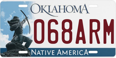 OK license plate 068ARM
