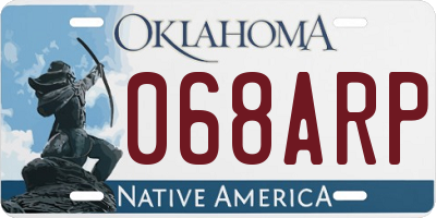 OK license plate 068ARP