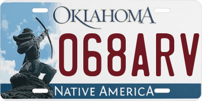 OK license plate 068ARV