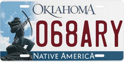 OK license plate 068ARY