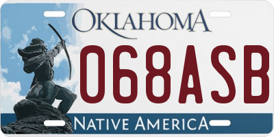 OK license plate 068ASB