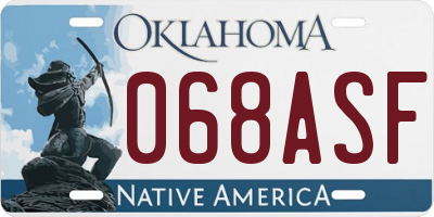 OK license plate 068ASF