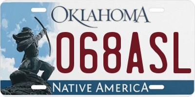 OK license plate 068ASL
