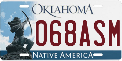 OK license plate 068ASM