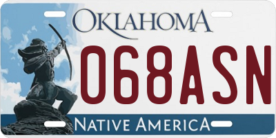 OK license plate 068ASN
