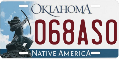 OK license plate 068ASO