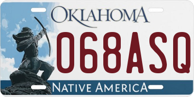OK license plate 068ASQ