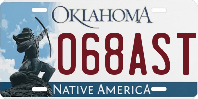 OK license plate 068AST