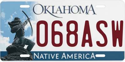 OK license plate 068ASW