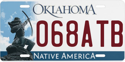 OK license plate 068ATB