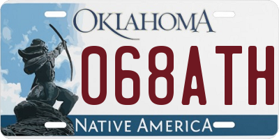 OK license plate 068ATH