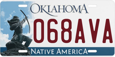 OK license plate 068AVA