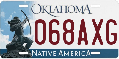 OK license plate 068AXG