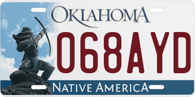 OK license plate 068AYD