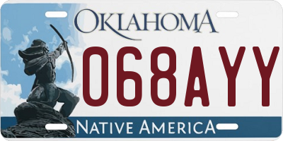 OK license plate 068AYY