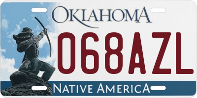 OK license plate 068AZL