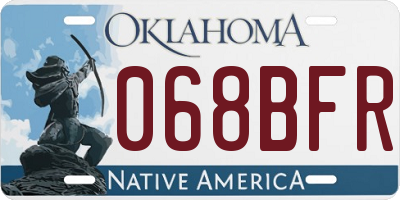 OK license plate 068BFR