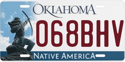 OK license plate 068BHV