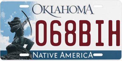OK license plate 068BIH
