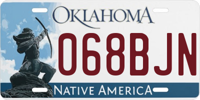 OK license plate 068BJN