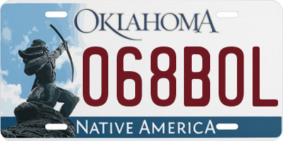 OK license plate 068BOL
