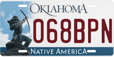 OK license plate 068BPN