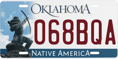 OK license plate 068BQA
