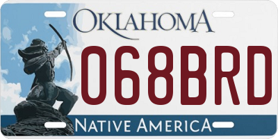 OK license plate 068BRD