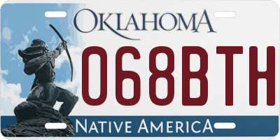 OK license plate 068BTH