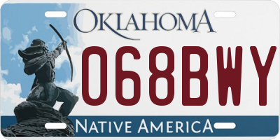 OK license plate 068BWY