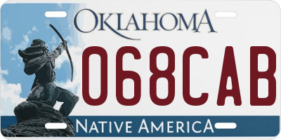 OK license plate 068CAB