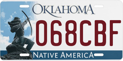 OK license plate 068CBF