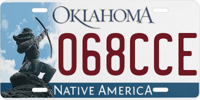 OK license plate 068CCE