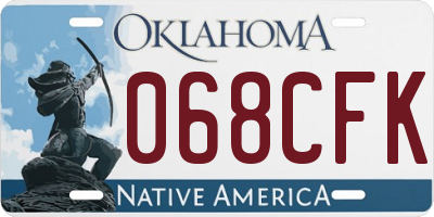 OK license plate 068CFK