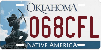 OK license plate 068CFL