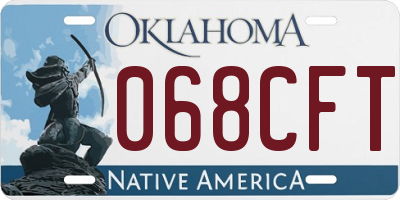 OK license plate 068CFT