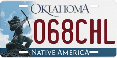 OK license plate 068CHL