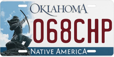 OK license plate 068CHP