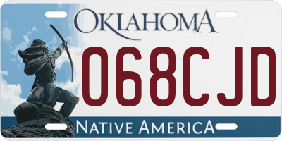 OK license plate 068CJD