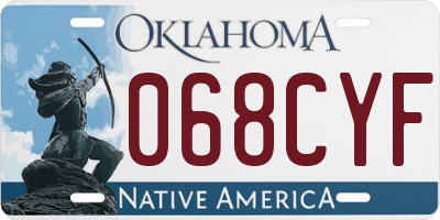 OK license plate 068CYF