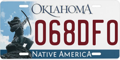 OK license plate 068DFO