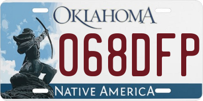 OK license plate 068DFP