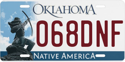 OK license plate 068DNF