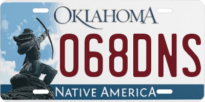 OK license plate 068DNS