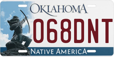 OK license plate 068DNT