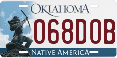 OK license plate 068DOB