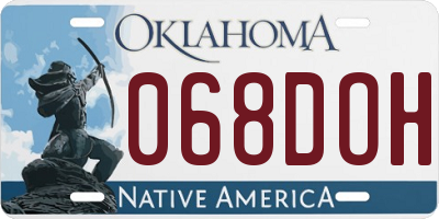 OK license plate 068DOH
