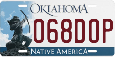 OK license plate 068DOP
