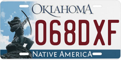 OK license plate 068DXF